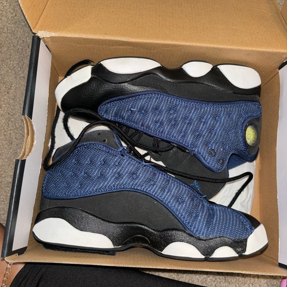 Lightly worn Boys Jordan Retro 13 size 3. Navy/University Blue-Black. - Picture 10 of 11